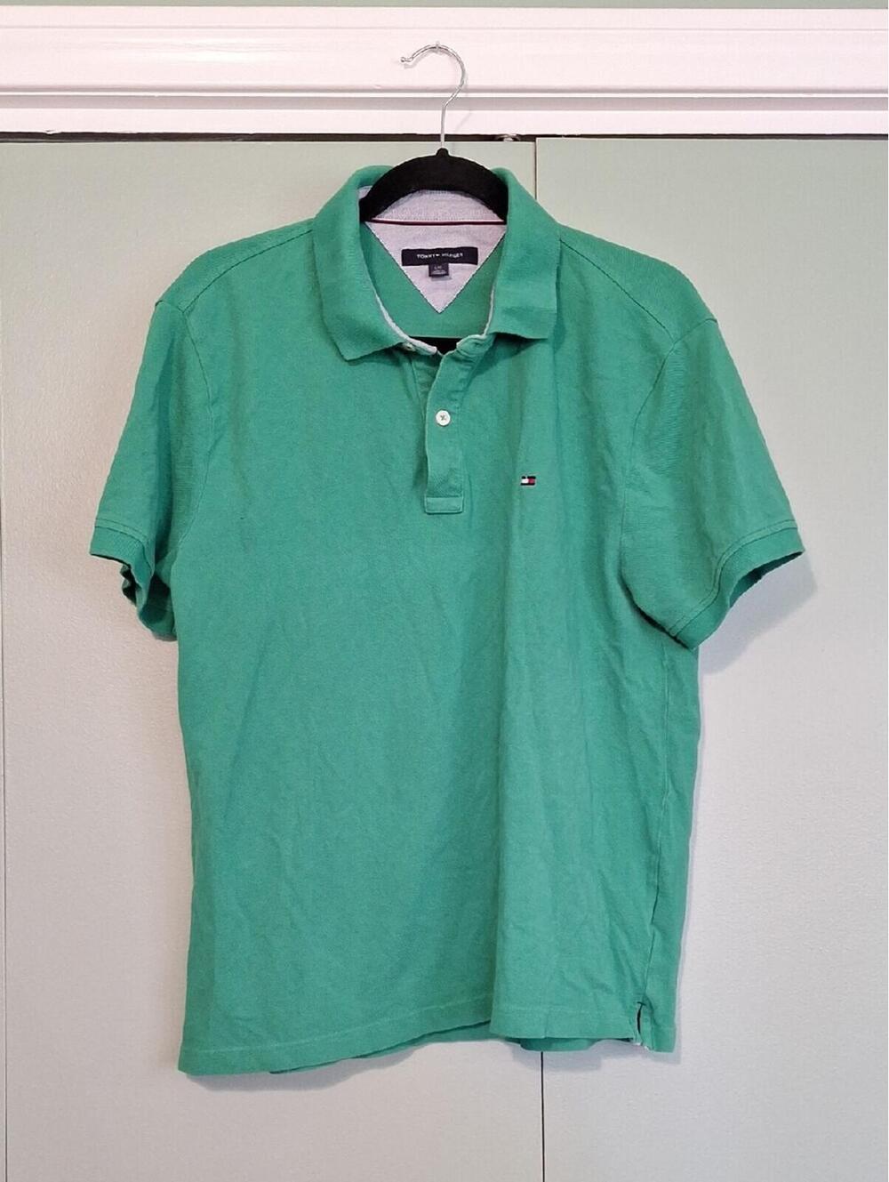 Tommy Hilfiger Mens Green Polo Size Large